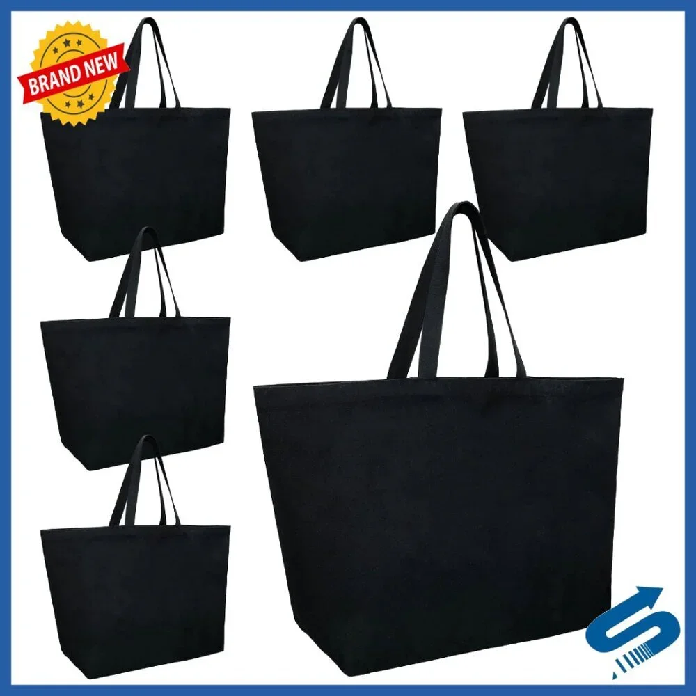Oversized Canvas Tote Bags Heavy Duty Reusable Grocery Beach Totes